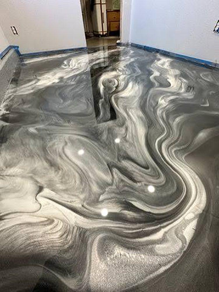 Gray metallic epoxy floor, recent project