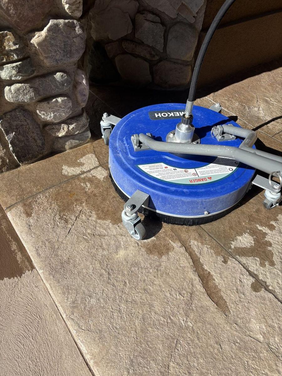 Cleaning a stamped patio before sealing